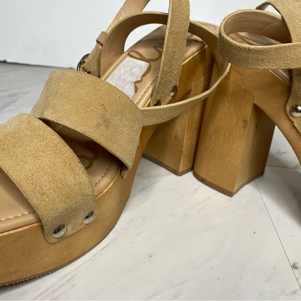 Sam Edelman Rosalind Tan Platform Heeled Sandal 9.5